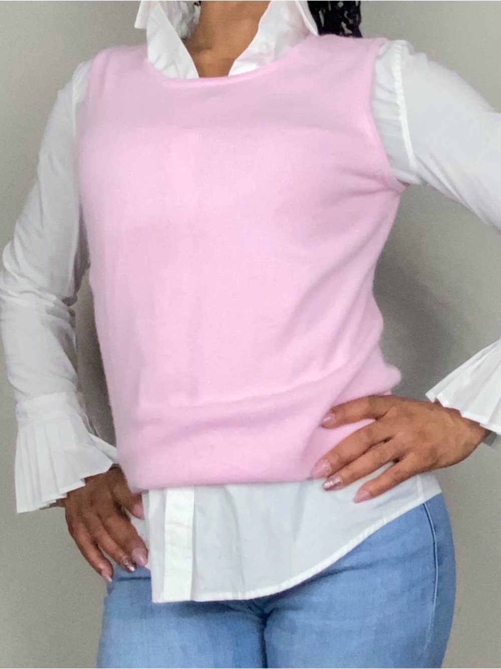 White Stag Soft Pink Sleeveless Knit Vest